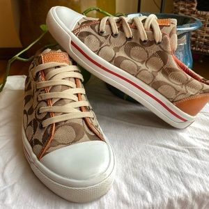 Classic brown and white coach shoes